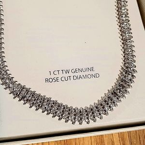 Rose-Cut Diamond silver plated Collar Necklace (1 ct. t.w.)